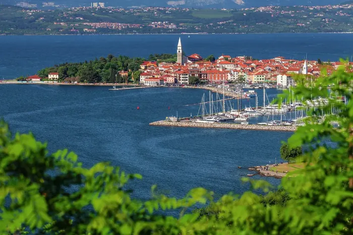 Framed Print : Coast and old town of Izola, Primorska, Slovenia Framed Print : Coast and old town of Izola, Primorska, Slovenia