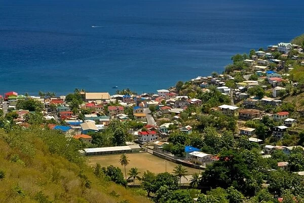 Coastal village, Anse La Raye, St. Lucia, Windward Islands, West Indies