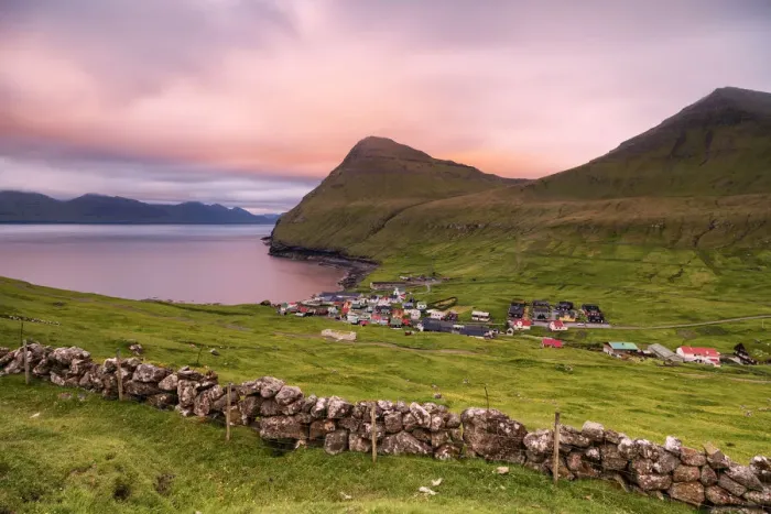 Framed Print : Coastal village of Gjogv, Eysturoy island, Faroe Islands, Denmark Framed Print : Coastal village of Gjogv, Eysturoy island, Faroe Islands, Denmark