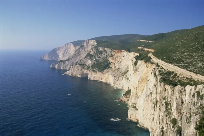 Framed Print : Coastline with cliffs and sea on Kefalonia Framed Print : Coastline with cliffs and sea on Kefalonia