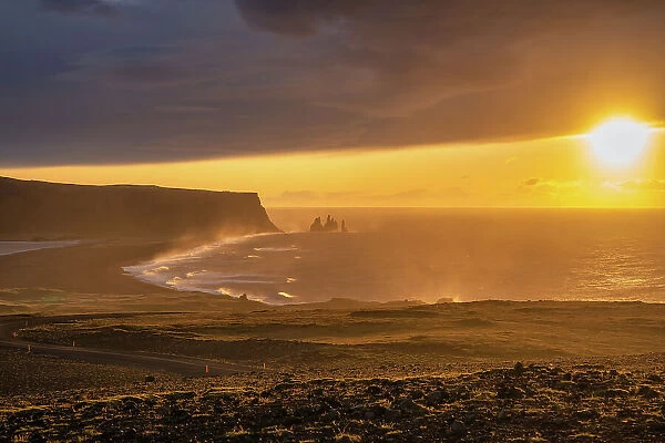 The coastline of Dyrholaey on the southern coast of Iceland, Polar Regions