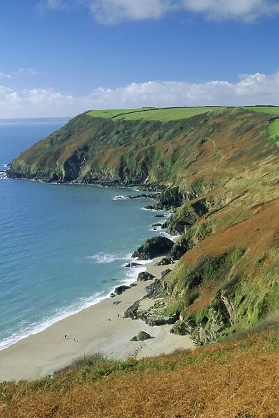 Coastline, Lantic Bay, near Fowey, Cornwall, England, UK