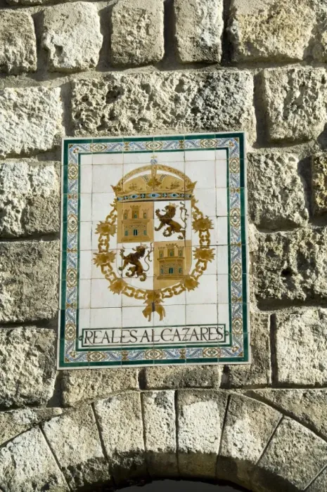 Framed Print : Detail of coat of arms on outer wall of the Real Alcazar Framed Print : Detail of coat of arms on outer wall of the Real Alcazar