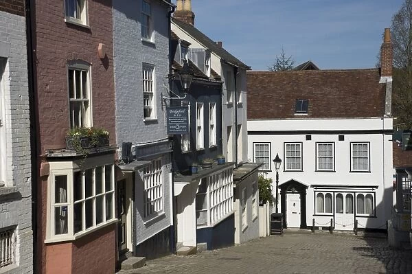Cobbled street in old Lymington, Hampshire, England, United Kingdom, Europe