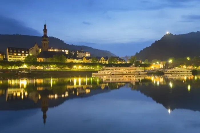 Framed Print : Cochem at dusk, Rhineland-Palatinate, Germany, Europe Framed Print : Cochem at dusk, Rhineland-Palatinate, Germany, Europe