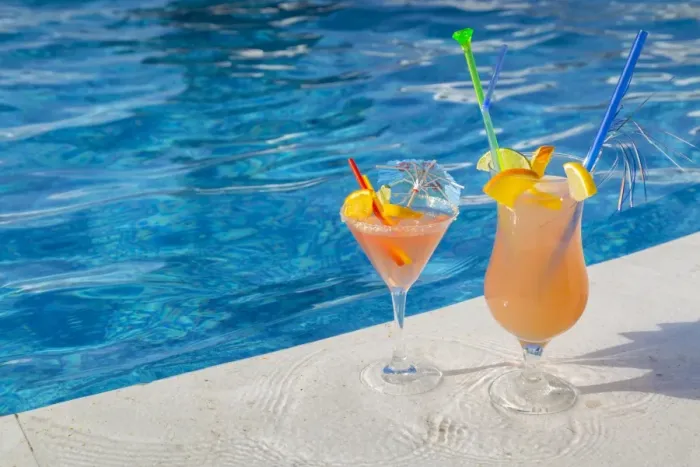 Framed Print : Cocktails by the pool, Korcula, Dalmatia, Croatia, Europe Framed Print : Cocktails by the pool, Korcula, Dalmatia, Croatia, Europe