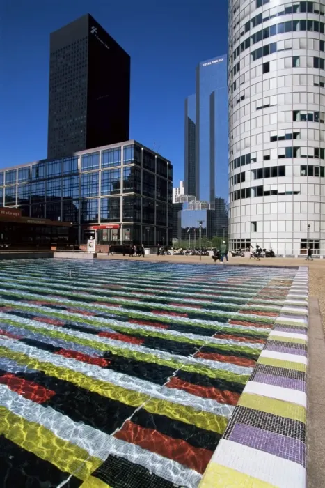 Framed Print : Coeur Defense and coloured pool, La Defense, Paris, France, Europe Framed Print : Coeur Defense and coloured pool, La Defense, Paris, France, Europe