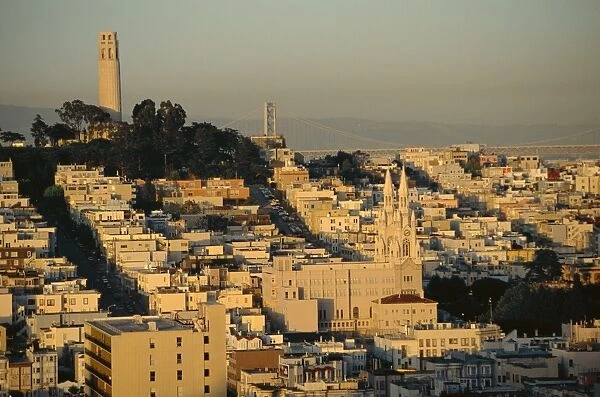 Coit Tower and Telegraph Hill at dusk