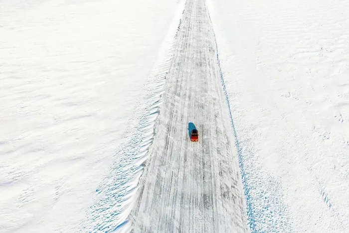 Framed Print : Cold winter sun over an isolated car traveling on ice road on frozen sea, aerial view, Lulea, Norrbotten County, Lapland, Sweden Framed Print : Cold winter sun over an isolated car traveling on ice road on frozen sea, aerial view, Lulea, Norrbotten County, Lapland, Sweden