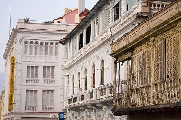 A collection of old buildings including the Casa Granda Hotel in central Santiago de Cuba