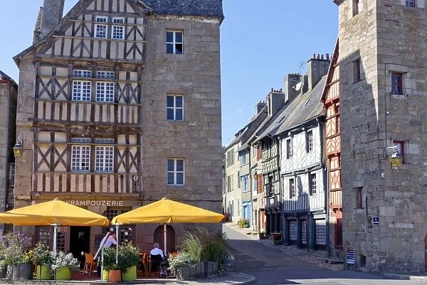 Colombage houses, Treguier, Brittany, France, Europe