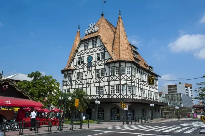 Framed Print : Colonial architecture in the German town of Blumenau, Brazil, South America Framed Print : Colonial architecture in the German town of Blumenau, Brazil, South America