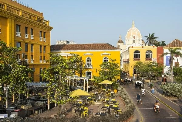 Colonial architecture on Plaza Santa Teresa, in the UNESCO World Heritage Site area