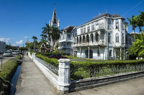 Colonial building in Georgetown, Guyana, South America