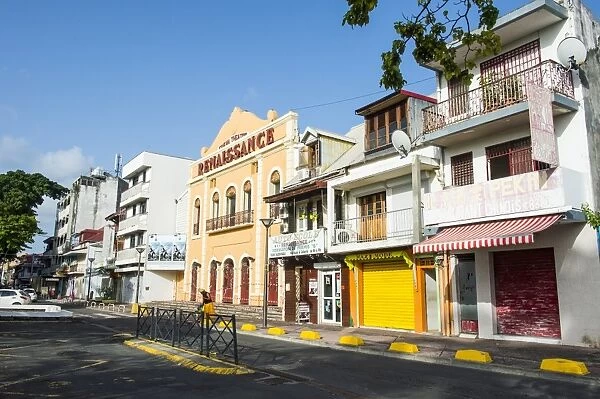 Colonial buildings, Place de la Victoire, Pointe-a-Pitre, Guadeloupe, French Overseas Department