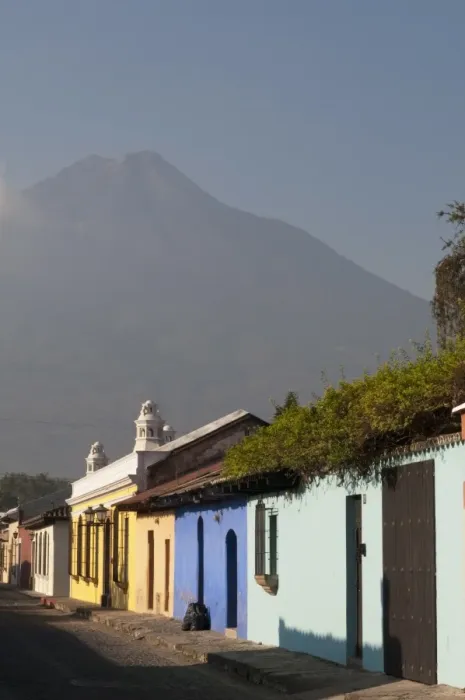 Framed Print : Colonial buildings and Volcan de Agua, Antigua, Guatemala Framed Print : Colonial buildings and Volcan de Agua, Antigua, Guatemala