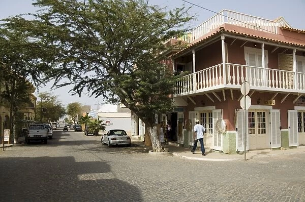 Colonial style building, Santa Maria, Sal (Salt), Cape Verde Islands, Africa