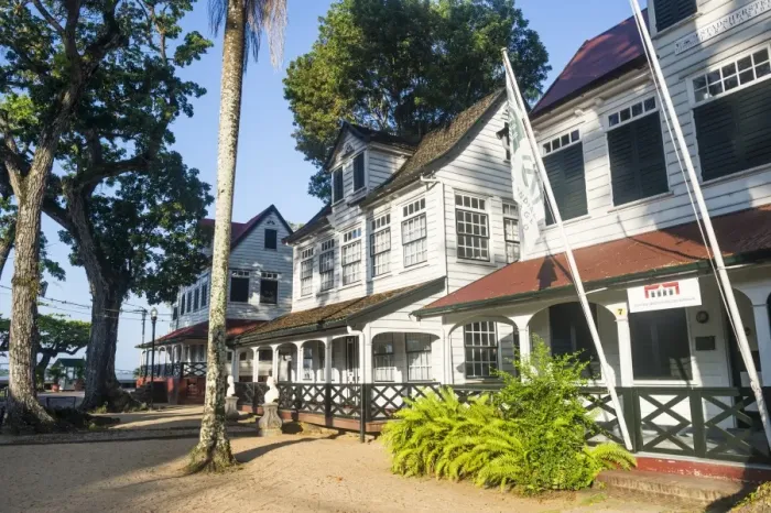 Framed Print : Colonial wooden buildings in Fort Zeelandia, UNESCO World Heritage Site, Paramaribo Framed Print : Colonial wooden buildings in Fort Zeelandia, UNESCO World Heritage Site, Paramaribo