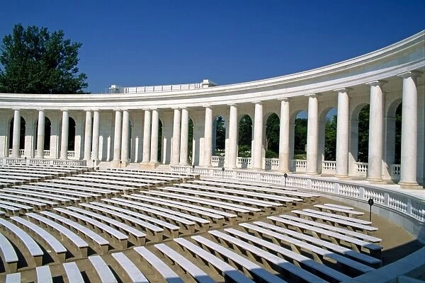 The colonnaded amphitheater of the Arlington Cemetery in Virginia