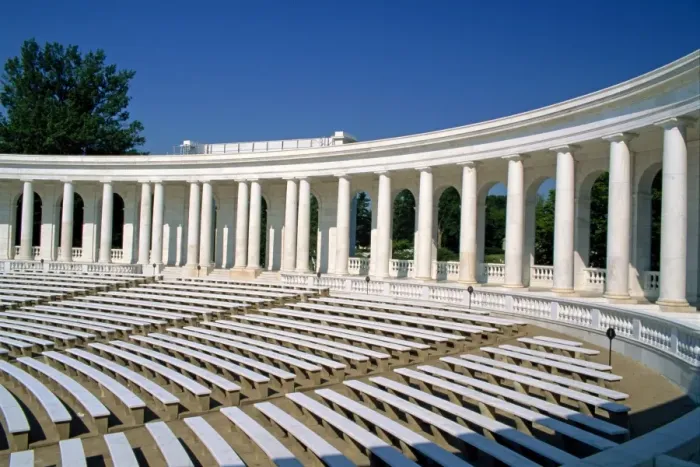Framed Print : The colonnaded amphitheater of the Arlington Cemetery in Virginia Framed Print : The colonnaded amphitheater of the Arlington Cemetery in Virginia