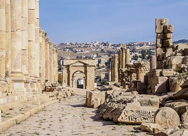 Colonnaded Street (Cardo), Jerash, Jerash Governorate, Jordan, Middle East