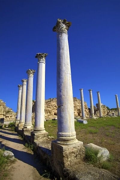 Colonnades of the Gymnasium, Salamis, North Cyprus, Cyprus, Europe
