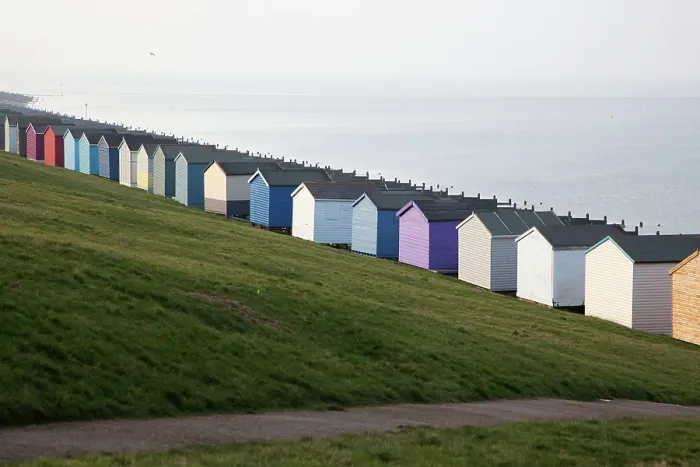 Framed Print : Colored beach huts on the beach of Tankerton near Whitstable in Kent, England, United Kingdom Framed Print : Colored beach huts on the beach of Tankerton near Whitstable in Kent, England, United Kingdom