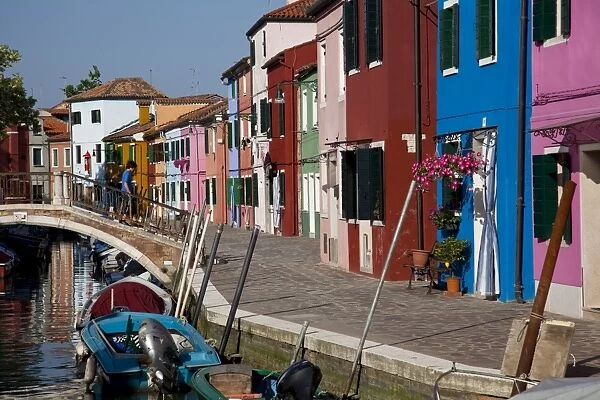 Colorful buildings at Burano Island, Venice Lagoon, Venice, UNESCO World Heritage Site