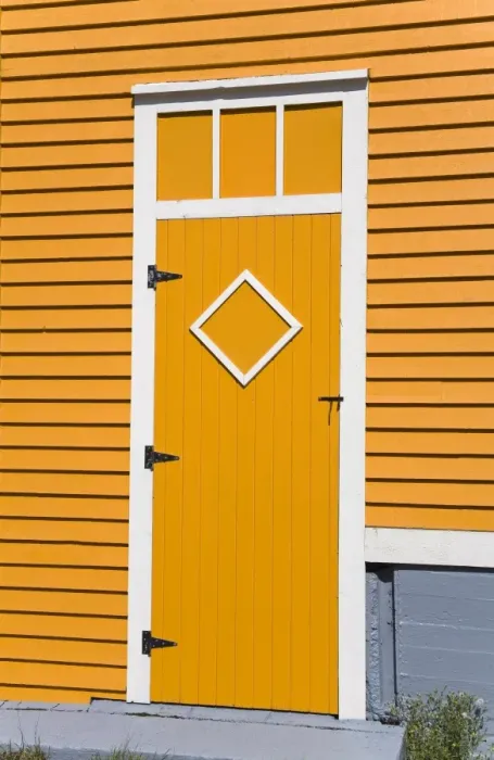 Framed Print : Colorful door in St. Johns City, Newfoundland, Canada, North America