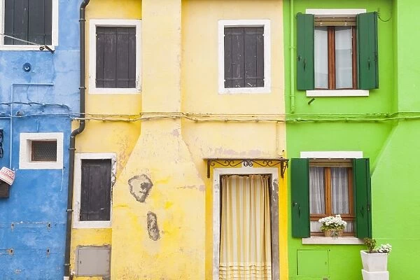 A colorful houses on Burano, Venice, Veneto, Italy, Europe