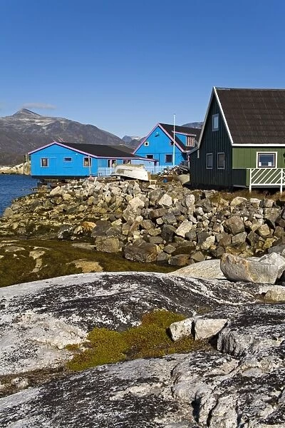 Colorful houses, Port of Nanortalik, Island of Qoornoq, Province of Kitaa