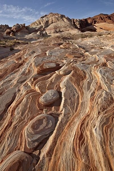 Colorful sandstone layers, Valley Of Fire State Park, Nevada, United States of America, North America