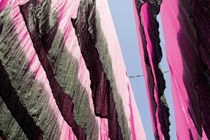 Framed Print : Coloured sheets in the souk, Marrakech, Morocco, North Africa, Africa