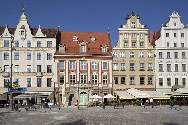 Colourful architecture, Market Square, Old Town, Wroclaw, Silesia, Poland, Europe