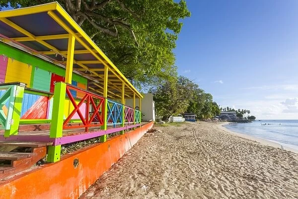 Colourful Beach Hut, Speightstown, St. Peter, Barbados, West Indies, Caribbean, Central
