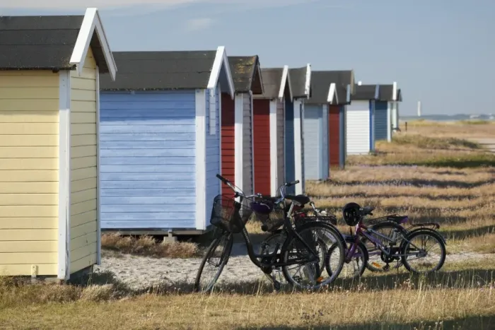 Framed Print : Colourful beach huts and bicycles, Skanor Falsterbo, Falsterbo Peninsula, Skane, South Sweden Framed Print : Colourful beach huts and bicycles, Skanor Falsterbo, Falsterbo Peninsula, Skane, South Sweden