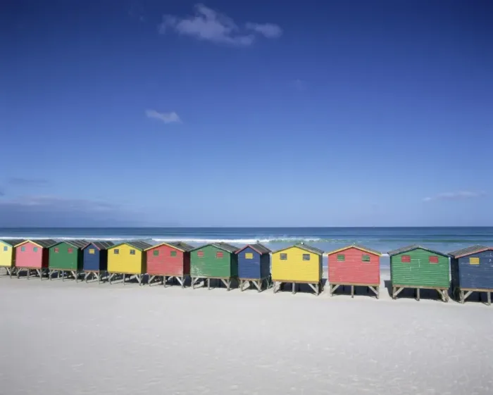 Framed Print : Colourful beach huts in Muizenberg Framed Print : Colourful beach huts in Muizenberg