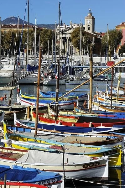 Colourful boats in Port Lympia, Quartier du Port, Nice, Alpes Maritimes