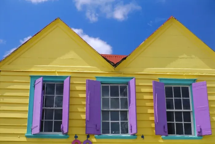 Framed Print : Colourful building, St. Johns, Antigua, West Indies