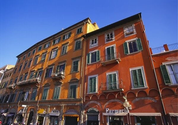 Colourful Buildings in Pisa, Tuscany, Italy