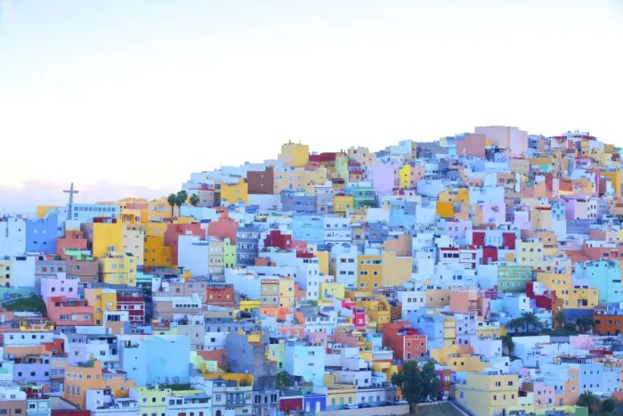 Framed Print : Colourful buildings in the San Juan District, Las Palmas de Gran Canaria, Gran Canaria Framed Print : Colourful buildings in the San Juan District, Las Palmas de Gran Canaria, Gran Canaria