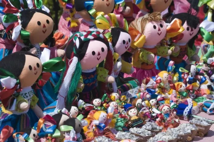 Framed Print : Colourful dolls for sale in Guanajuato, Guanajuato State, Mexico, North America Framed Print : Colourful dolls for sale in Guanajuato, Guanajuato State, Mexico, North America
