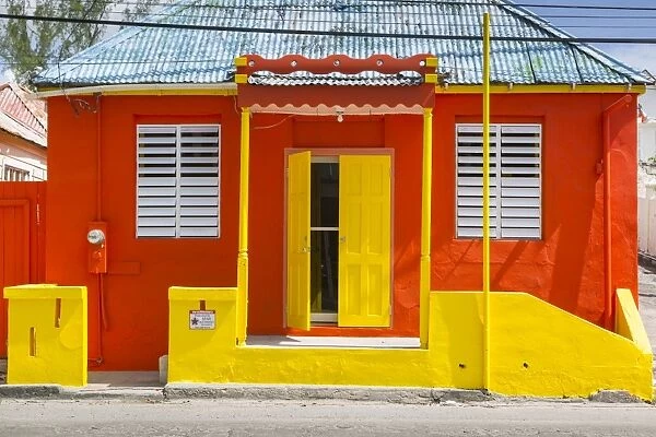 Colourful house on Bay Street, Bridgetown, St. Michael, Barbados, West Indies, Caribbean