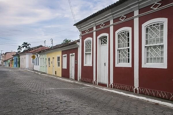 Colourful houses in Caieira da Barra do Sul, Ilha Catarina (Santa Catarina Island), Santa Catarina State, Brazil, South America