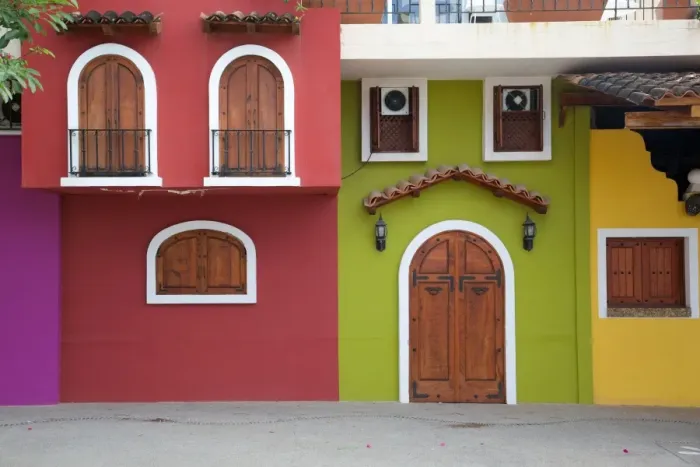 Framed Print : Colourful houses, Downtown, Puerto Vallarta, Jalisco, Mexico, North America Framed Print : Colourful houses, Downtown, Puerto Vallarta, Jalisco, Mexico, North America