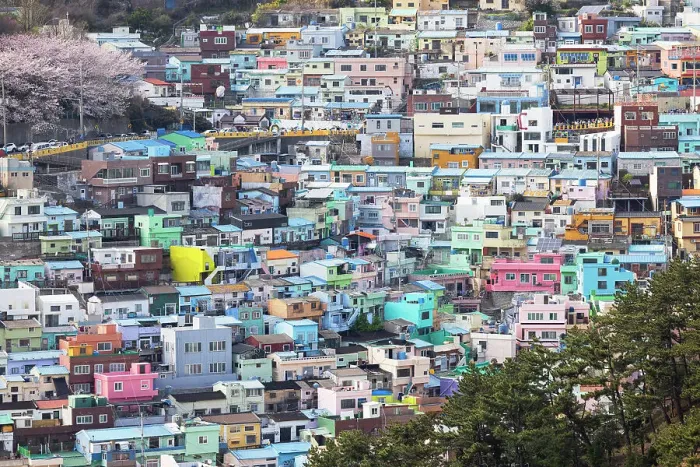 Framed Print : Colourful houses of Gamcheon Culture Village, Busan, South Korea, Asia Framed Print : Colourful houses of Gamcheon Culture Village, Busan, South Korea, Asia