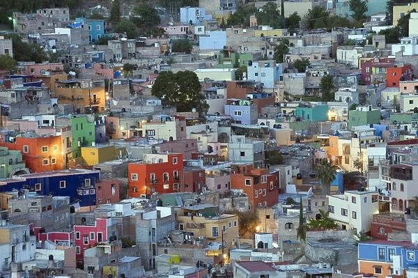 Colourful houses, Guanajuato, Guanajuato state, Mexico, North America