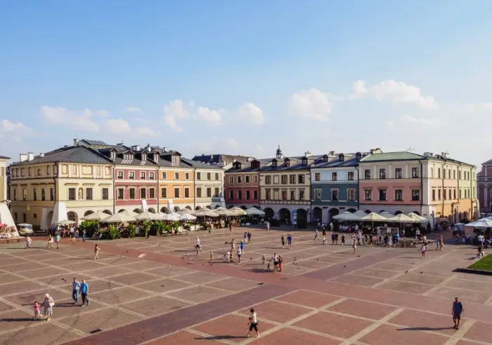 Framed Print : Colourful houses on the Market Square, Old Town, UNESCO World Heritage Site, Zamosc Framed Print : Colourful houses on the Market Square, Old Town, UNESCO World Heritage Site, Zamosc