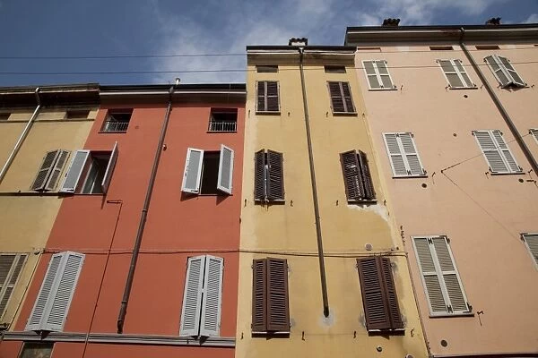 Colourful houses, Parma, Emilia Romagna, Italy, Europe
