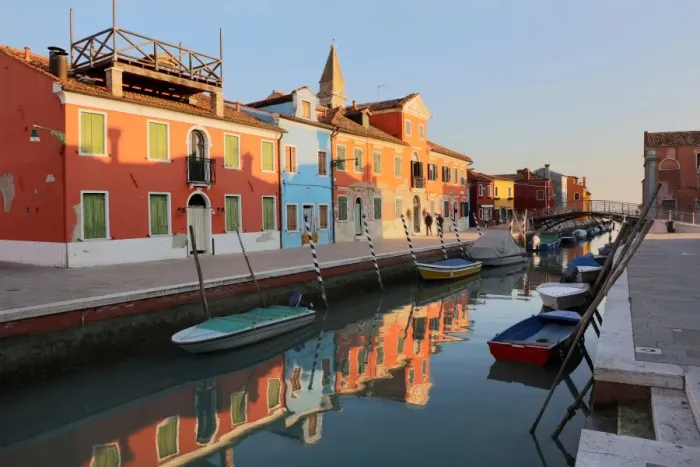 Framed Print : Colourful houses and reflections in canal, Island of Burano, Venice, UNESCO World Heritage Site Framed Print : Colourful houses and reflections in canal, Island of Burano, Venice, UNESCO World Heritage Site
